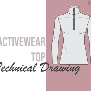 Activewear Technical Drawing - Fashion Vector