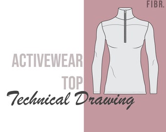 Dibujo Técnico Activewear - Fashion Vector