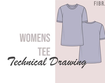Basic Tee Fashion Flat - Damska koszulka Vector