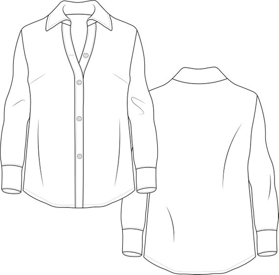 Ladies shirt 2025 flat sketch