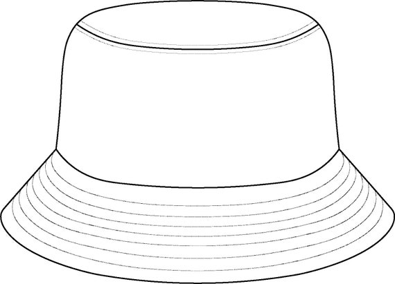 Bucket Hat - Technical Drawing - Etsy Bucket Hat - Technical Drawing - Etsy