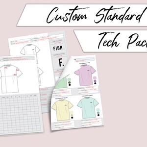 Puede incluir: Tech pack para una camiseta estándar personalizada con medidas y opciones de color. El tech pack incluye una vista frontal de la camiseta, una tabla de tallas y una guía de colocación del logotipo. El logotipo es una "F" en blanco y negro con la palabra "FIBBR." La camiseta está disponible en una variedad de colores, incluyendo amarillo, rosa y verde.