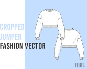 Fashion Template- Cropped Crew Jumper