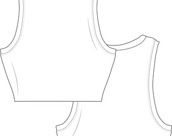 Tank Top Fashion Vector - Technical Drawing - Etsy