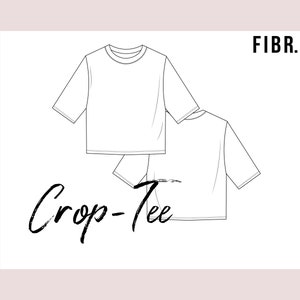Crop Tee Fashion Flat Drawing
