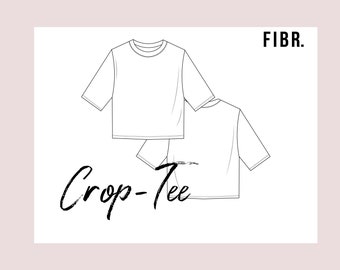 Crop Tee Fashion Flat Drawing