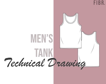 Men's Tank Technical Drawing - Fashion Flat