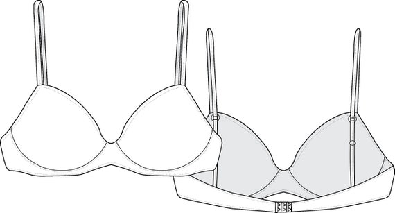 Women's Underwear Vector Underwear Vector fashion Flat Sketch for