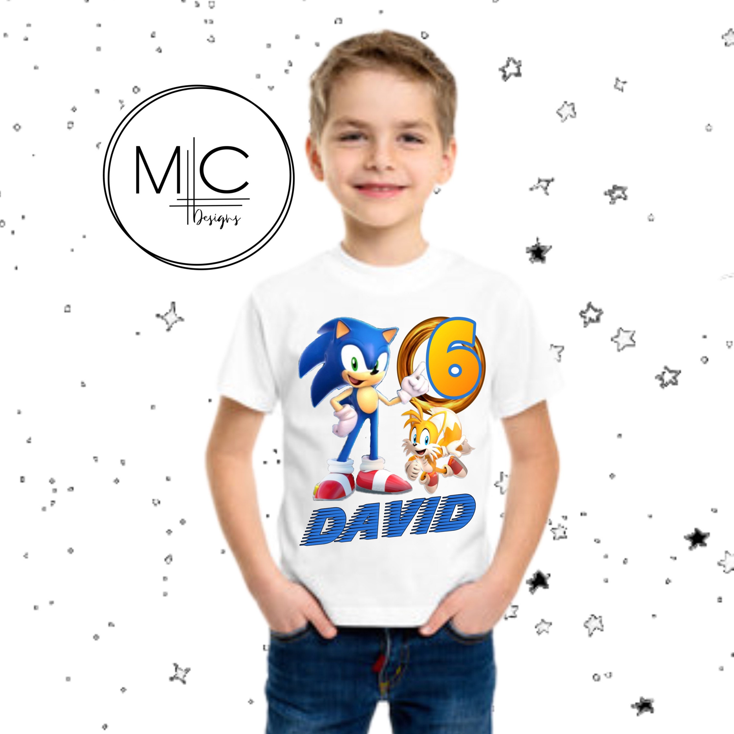 Personalised Sonic The Hedgehog Knuckles Children's Kids T-Shirt Birthday Top 
