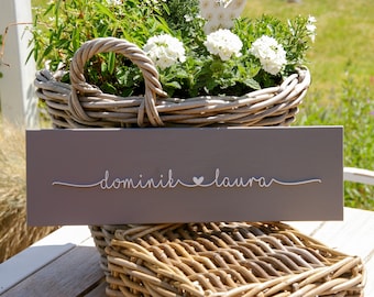 Personalisiertes Holzschild mit Wunschname in 3D, Schild mit Schriftzug, Namensschild, Familienschild, Geschenk Einzug