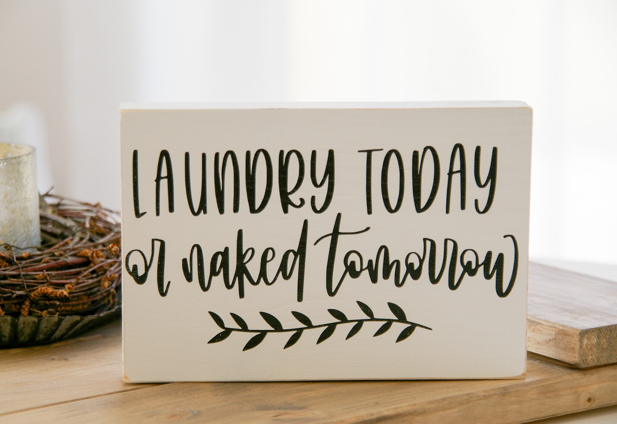 Holzschild Waschküche ''Laundry today or naked | Etsy