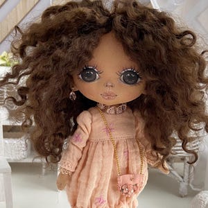 Handmade doll. Textile doll. Rag doll. Tilda doll. Miniature doll. Fabric soft doll. Interior doll. Personal gift.