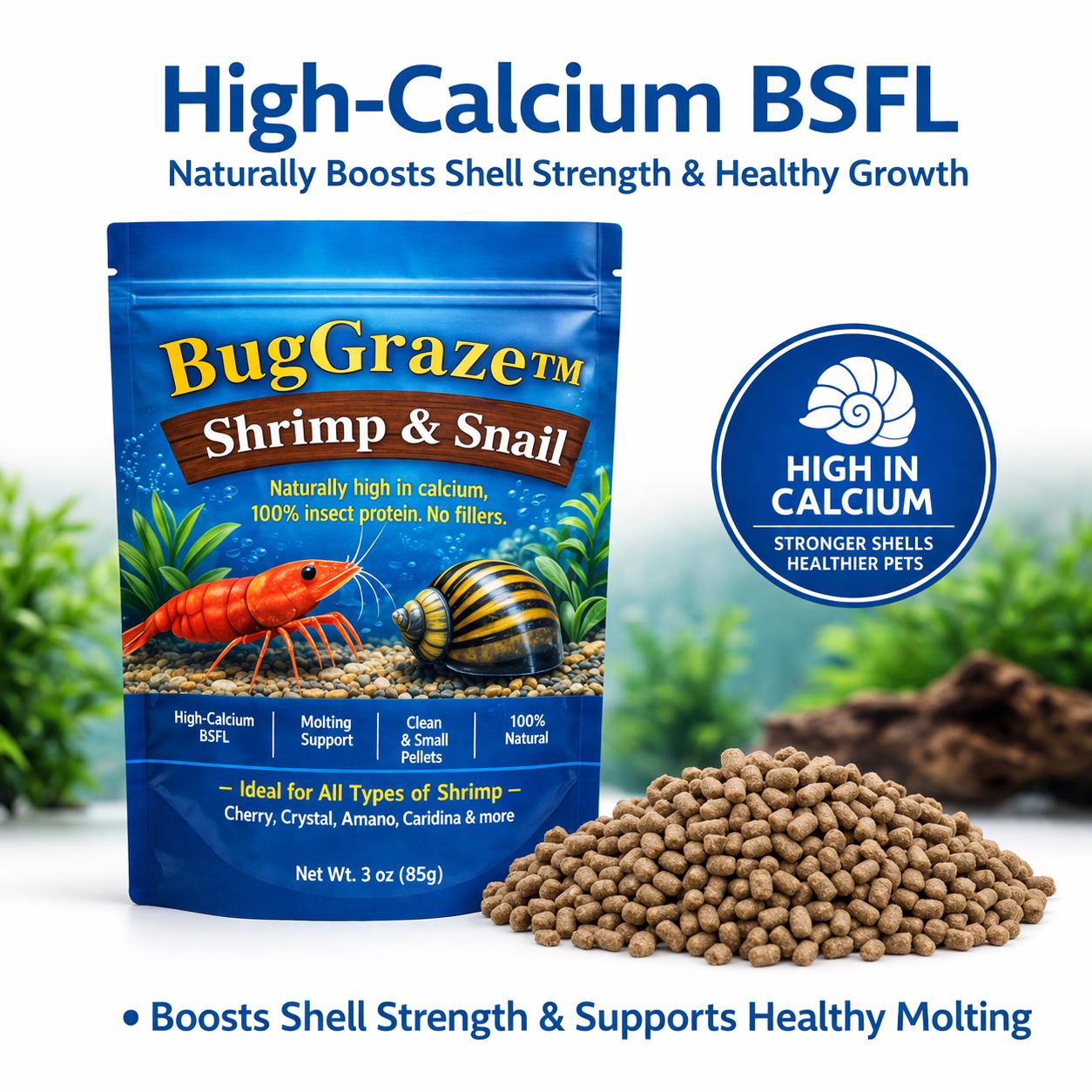Premium Snail & Shrimp BSFL Pellets | High Calcium Protein Food for ...