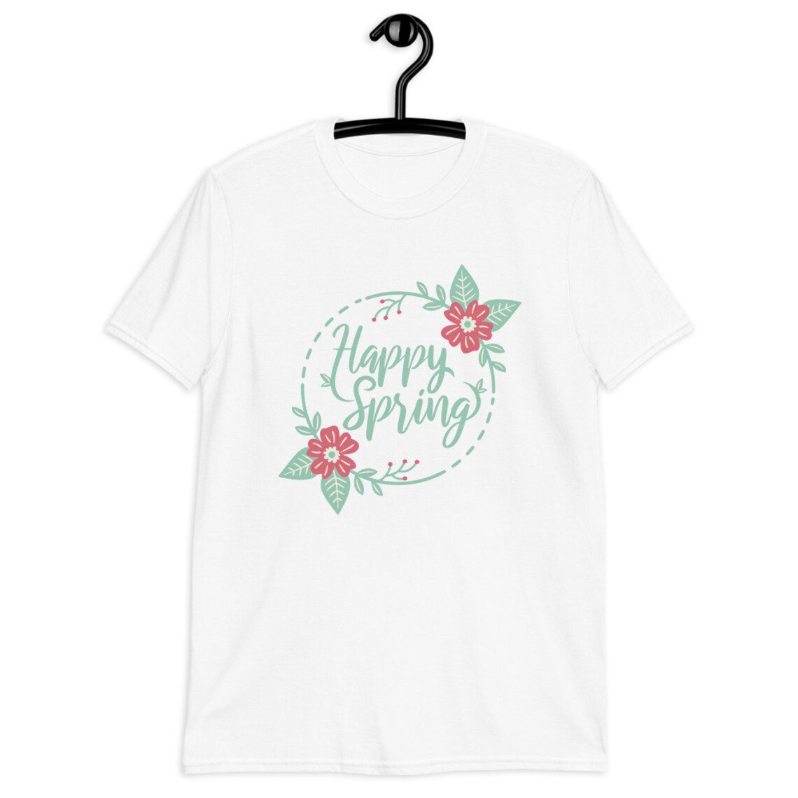 Happy Spring T-Shirt Cotton Floral Tee Unisex Spring Tshirt | Etsy