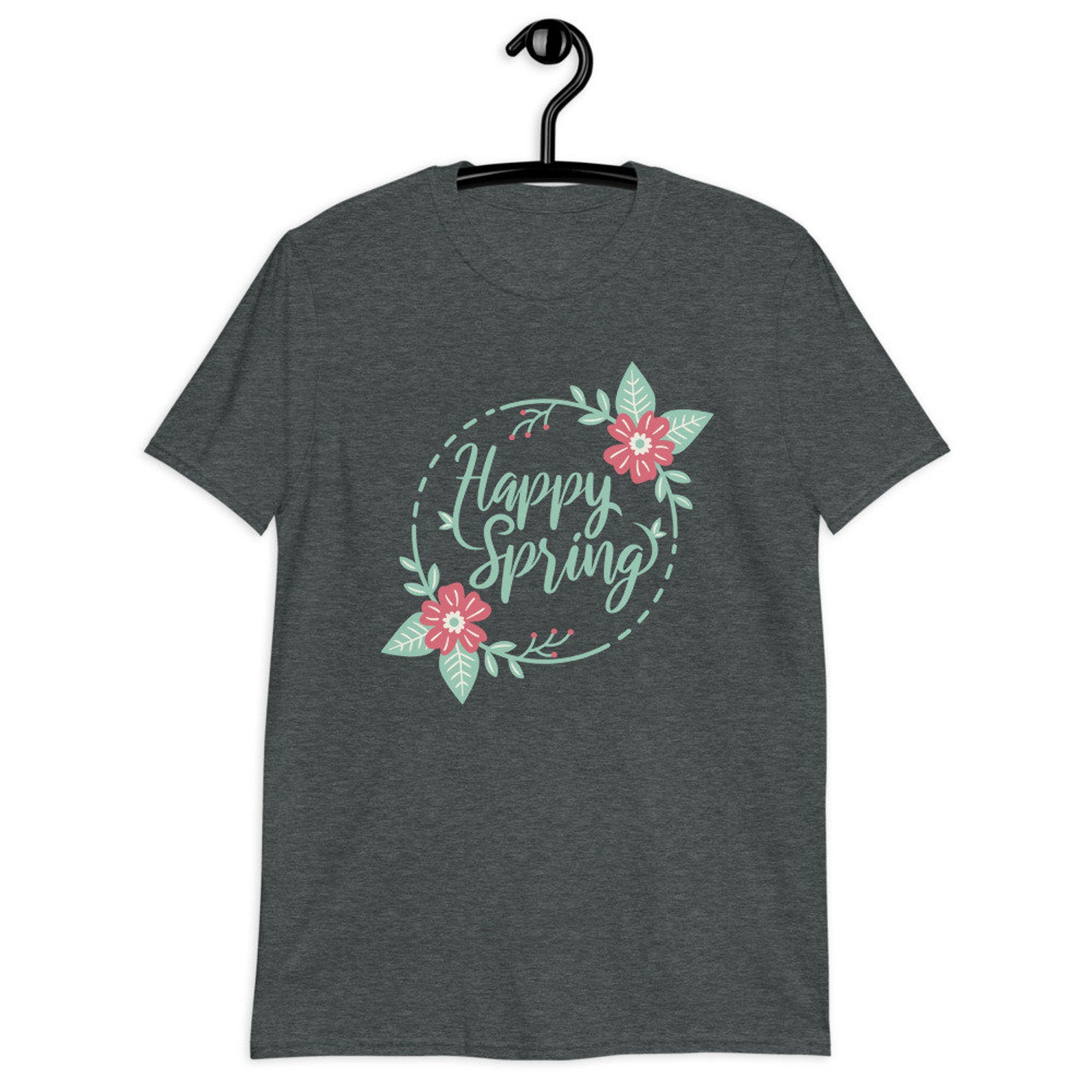 Happy Spring Tshirt Cotton Floral Tee Unisex Spring Tshirt Etsy