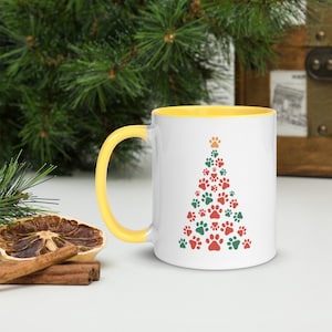 Paws Christmas Tree Mug: Holiday Coffee Cup for Pet Lovers