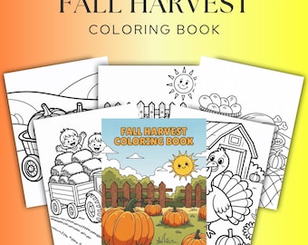 Fall Harvest Coloring Book - Autumn Printable Coloring Pages