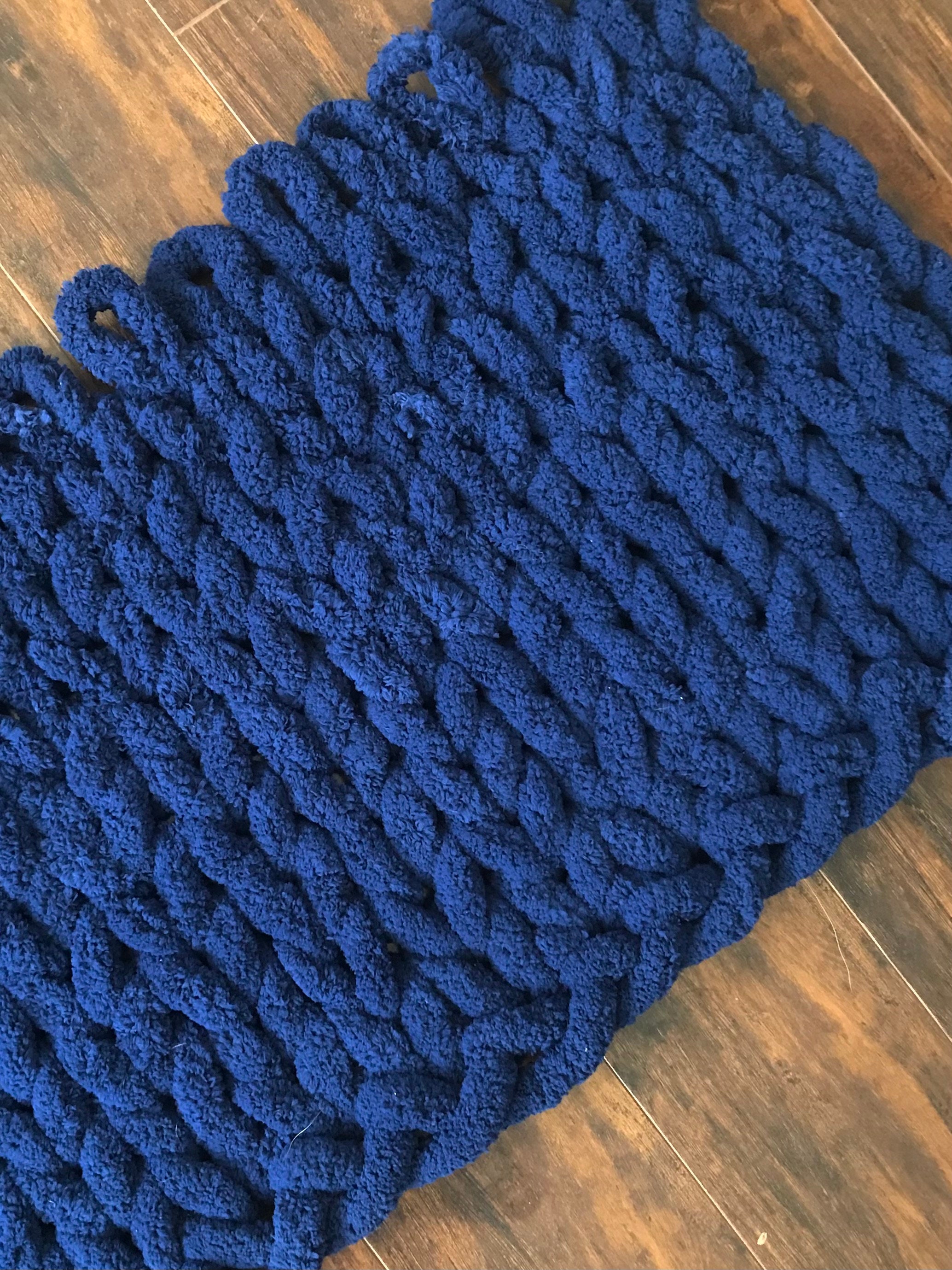 Chunky Knit Blanket Jumbo Chenille Yarn Arm Knit Blanket Etsy Canada