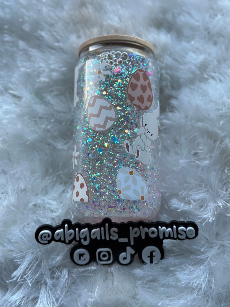 Snow Globe Glass Can Gold Snow Globe Glass Can Iced Coffee Etsy