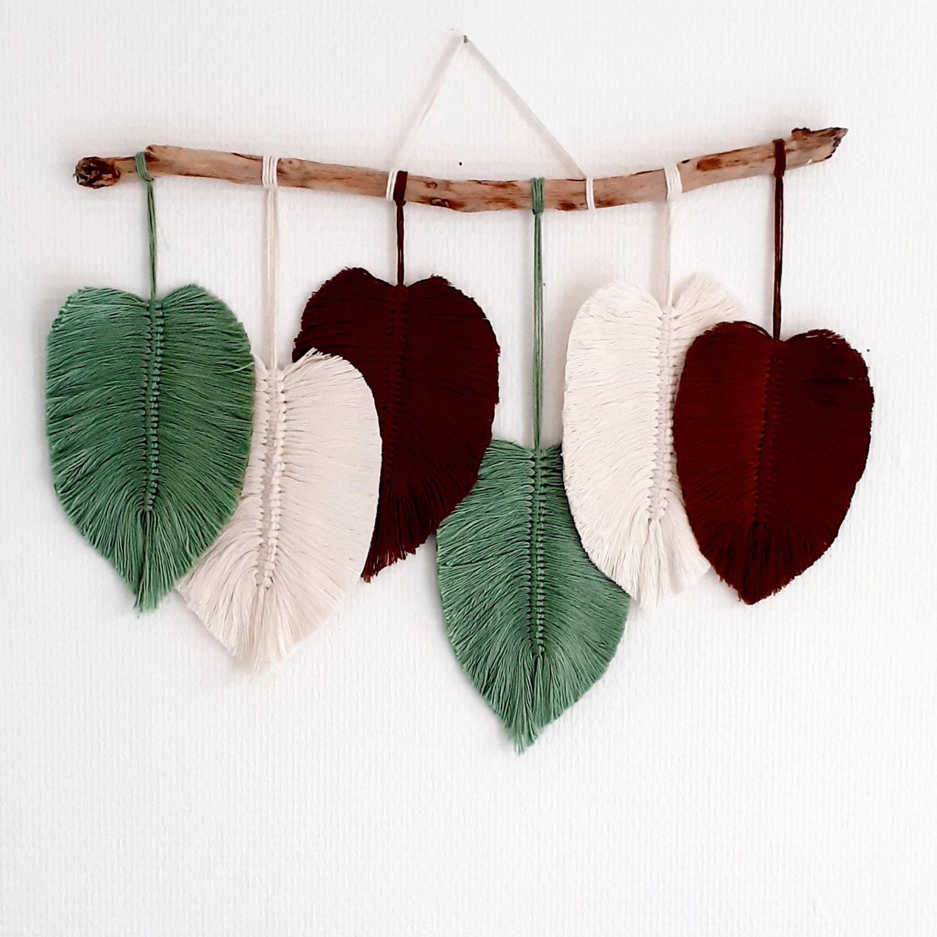 Suspension de 6 Plumes en Macramé Pour La Décoration d'intérieur