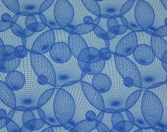 Cotton jersey fabric "Dina" blue balls - geometric pattern