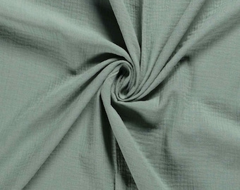 Cotton muslin fabric plain mint