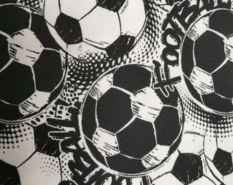 Cotton jersey fabric digital print team football black/white