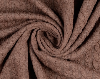 Zopfstrick Jacquard fabric venison brown