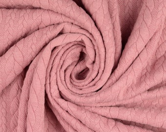 Zopfstrick Jacquard fabric dusky pink