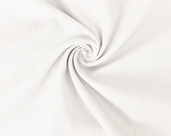 Linen fabric plain white, 100% linen