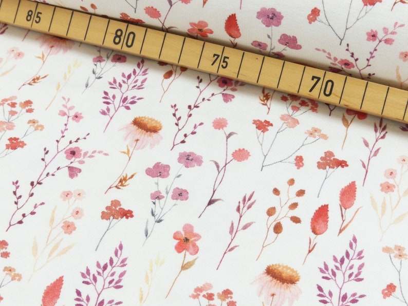 Cotton jersey fabric digital print nature spring meadow New collection 2024 image 2