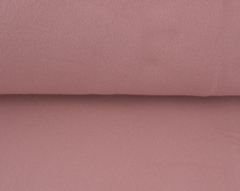 Cotton fleece fabric plain old pink - 100% cotton