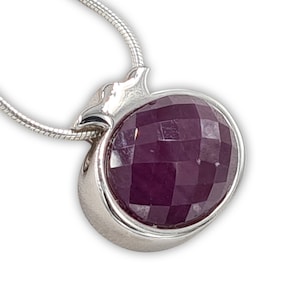925 silver pendant in Pomegranate shape set in Ruby with beautiful rose cut, Israeli jewelry, holyland gift, woman gift, judaica,dainty