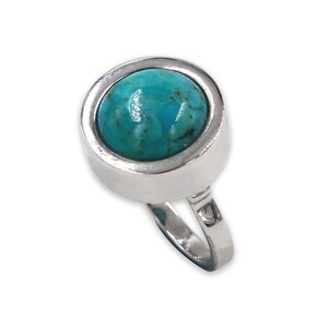 925 Silver Turquoise ring, gemstone ring, woman ring, gift for her, natural turquoise, handmade jewelry, turquoise jewelry, round ring