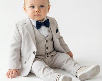 Baby Boy Suit – 5-Piece Set, Formal Wedding Baptism Naming Ceremony Occasion Outfit