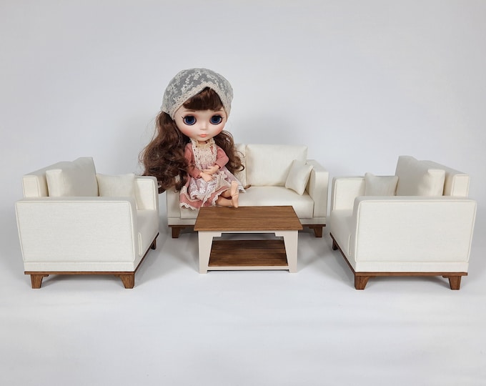 Set Mobile TV E TV In Miniatura 1:12 Per Casa Delle Bambole – 3 Pezzi In Legno, Accessori Soggiorno