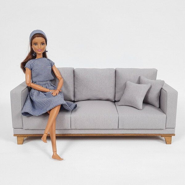 1:6 Scale Dollhouse Handmade Sofa, Couch, Armchair. 1/6 Scale Miniature Doll Furniture