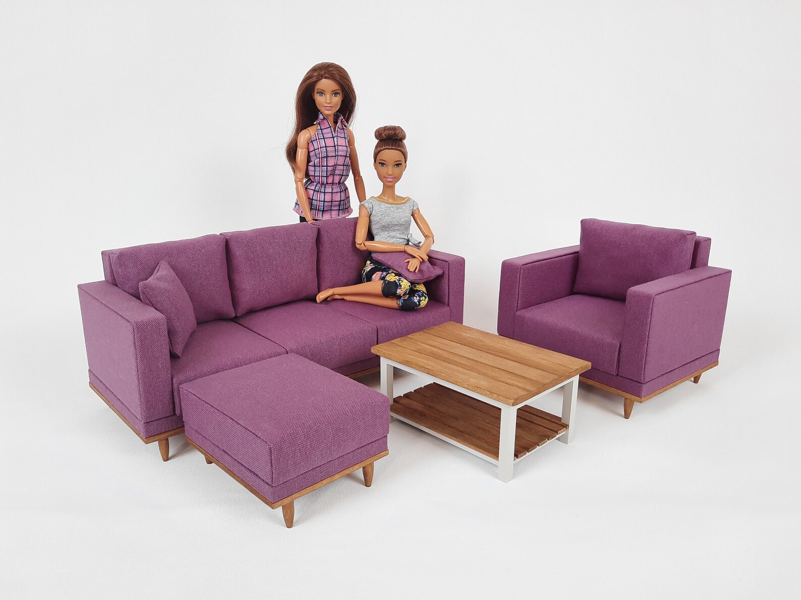 Dollhouse Furniture Set. 12 Inch Doll Corner Sofa Couch Etsy