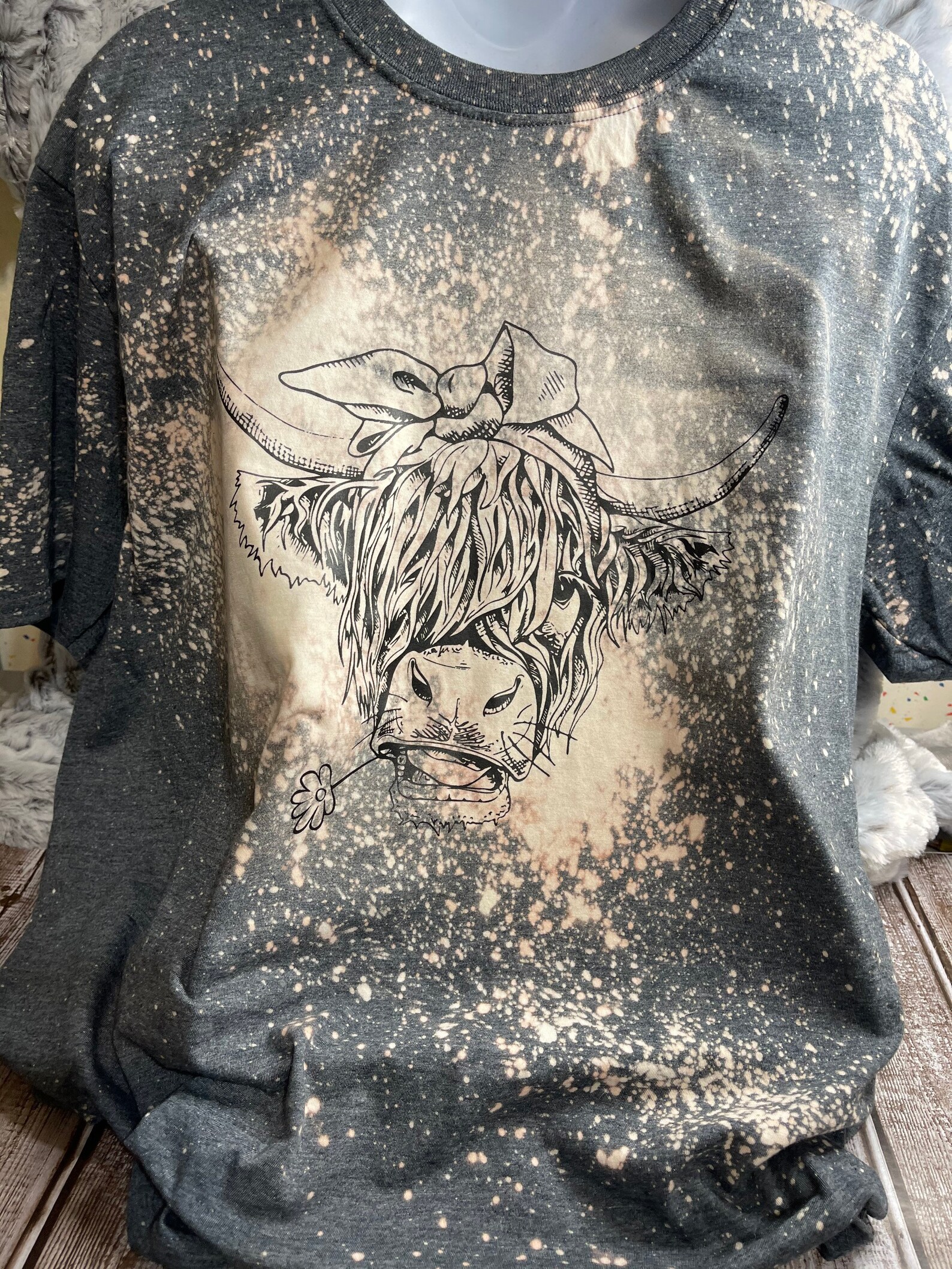 cow print bleached shirt
