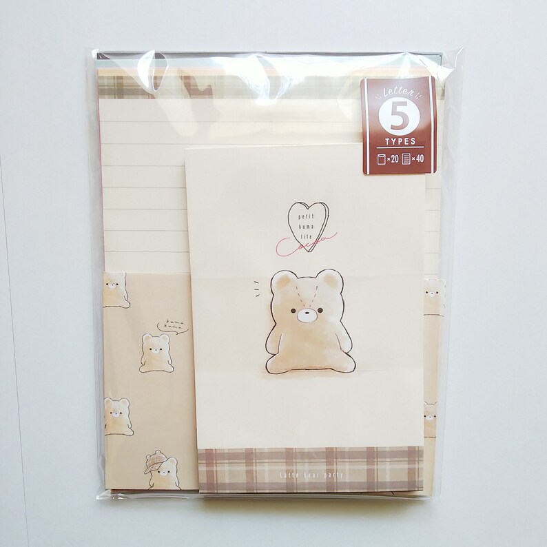 Volume Letter Writing Set quot;Petit Bear Lifequot;, 5 designs Volume Letter Writing Set quot;Petit Bear Lifequot;, 5 designs
