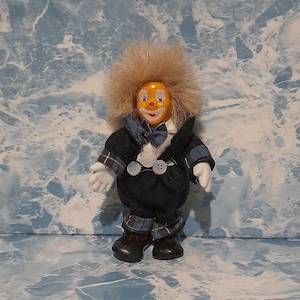 Antique Porcelain, Rare Porcelain Clown, Little Clown, Porcelain Doll. Doll. Clown doll. Antiquarian harlequin.