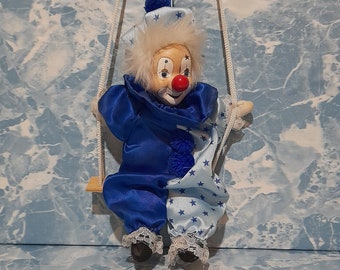 Antique Porcelain, Rare Porcelain Clown, Medium Clown, Porcelain Doll. Doll. Clown doll. Antique harlequin.