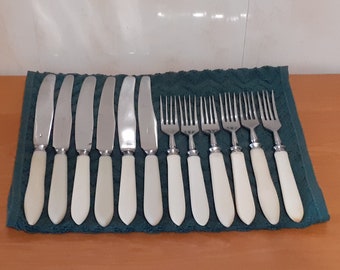 Forks and knives of the USSR. Forks and knives with bakelite handles. Cutlery of the USSR. Ukrainian vintage.Forks and knives from the 1970s