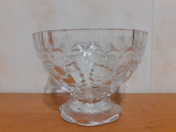 Vintage Soviet Crystal Candy Bowl, 1970s USSR Tableware