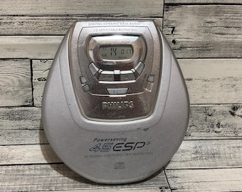 Vintage Philips Portable CD Player: 45ESP Bass Boost, 90s Retro Discman