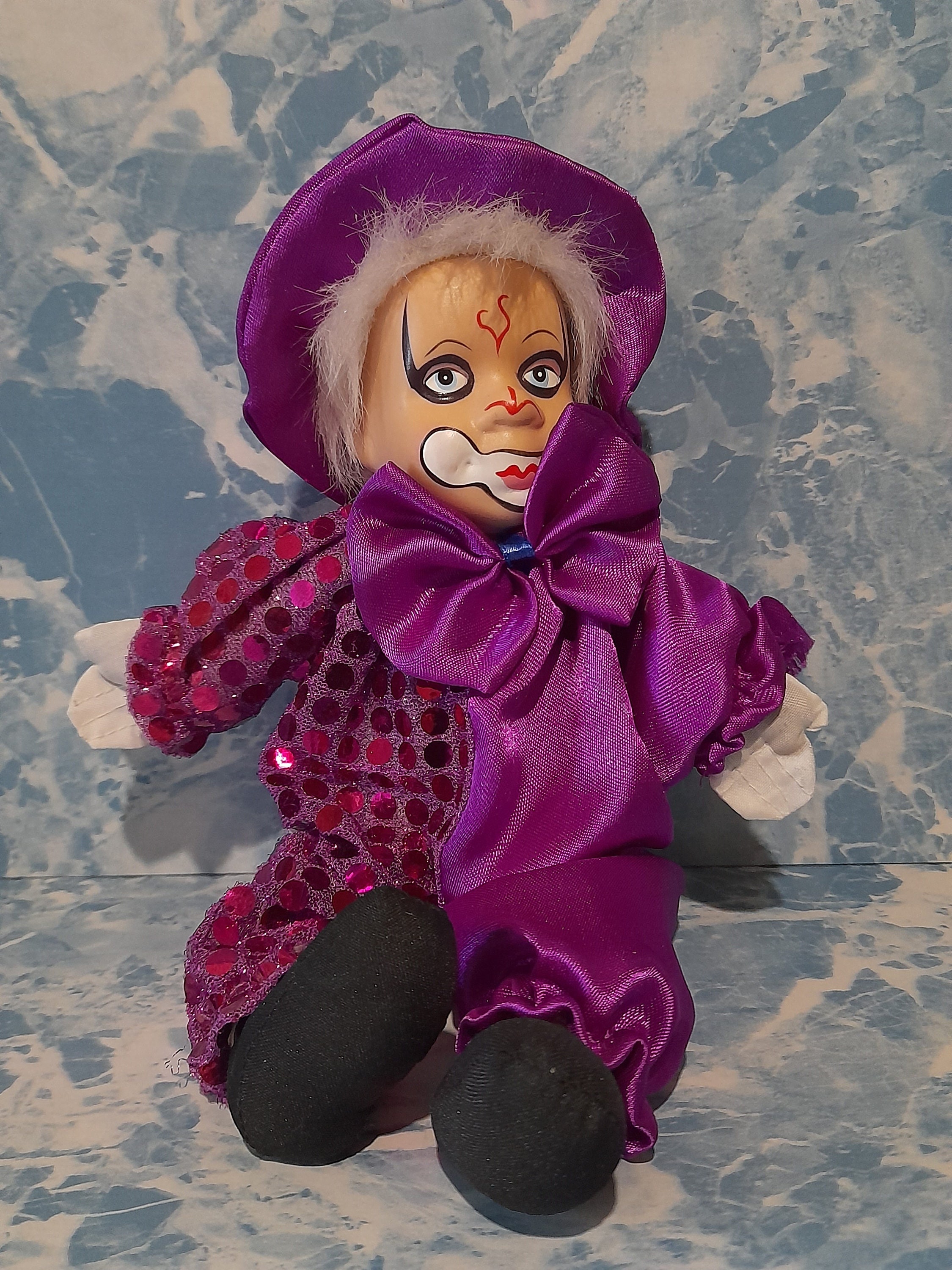 アンティーク磁器ピエロ人形：珍しいハーレクインの置物 - Etsy 日本