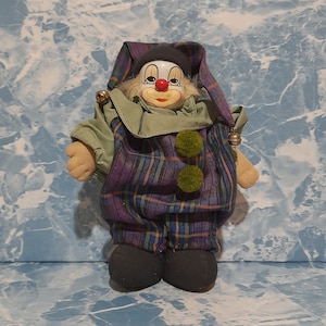 Antique Porcelain, Rare Porcelain Clown, Medium Clown, Porcelain Doll. Doll. Clown doll. Antique harlequin.