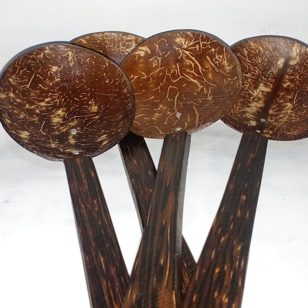 5 Coconut Shell Spoons / Ladles set