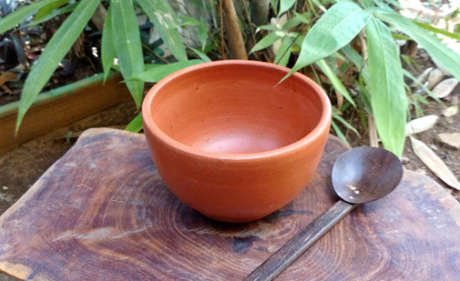 Terracotta Clay Soup Bowl with Coconut Shell Spoon Etsy