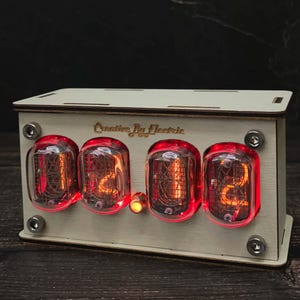 Nixie tube clock include IN-12 tubes handmade retro decor art Vintage Table Clock watch premium neon sign-white steampunk gift personalised
